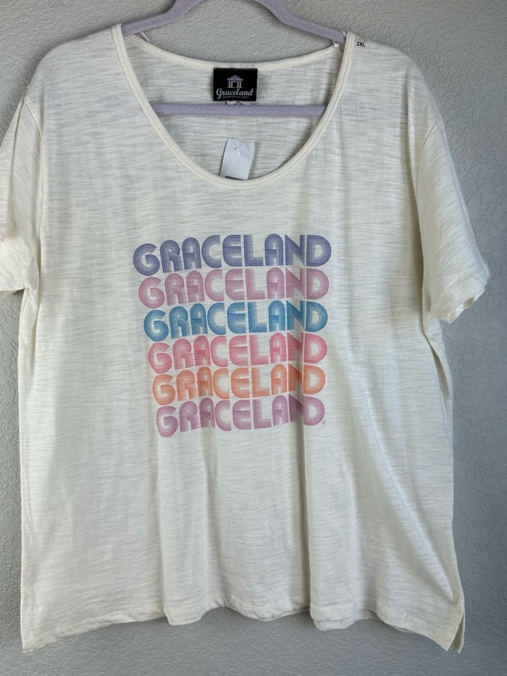 Graceland Ivory Tee with Lavender Graphic